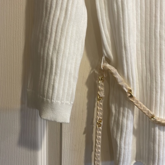 Lauren Ralph Lauren Tops | Lauren Ralph Lauren White Tan Quarter Zip Ribbed 3/4 - Picture 5 of 6